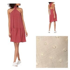NWT RACHEL PALLY Cream Swiss Dot Sasha Halter Mini Dress Butter Size Small